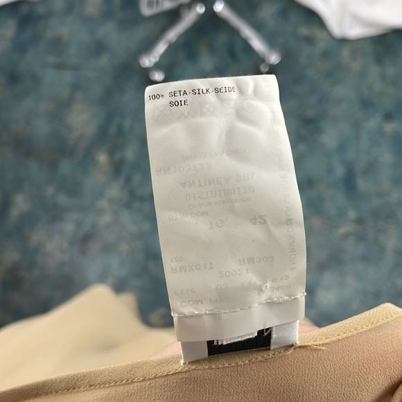Armani Collezioni Tan Silk Poncho Shawl