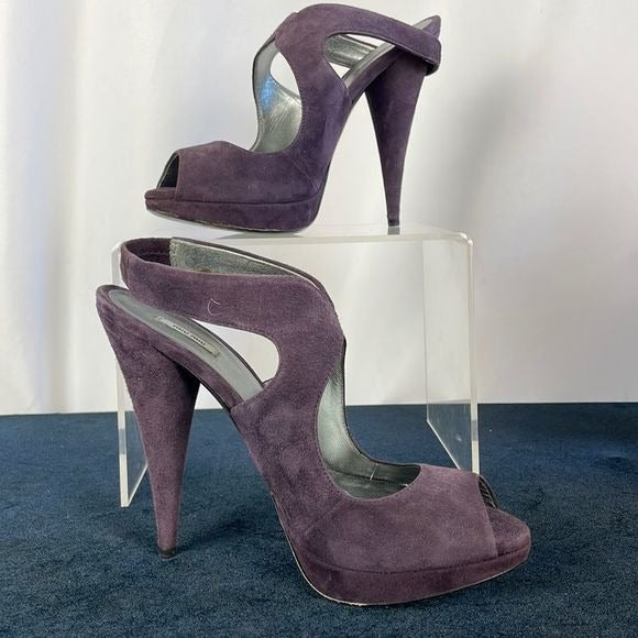 Miu Miu Purple Suede Platforms