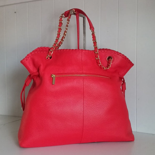 Tory Burch Large Coral Chain Strap Bag.