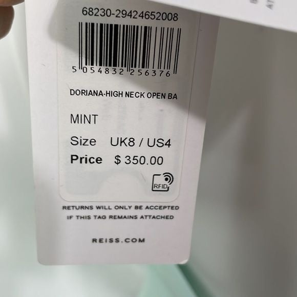 NWT Reiss Mint High Neck Layered MIDI Dress