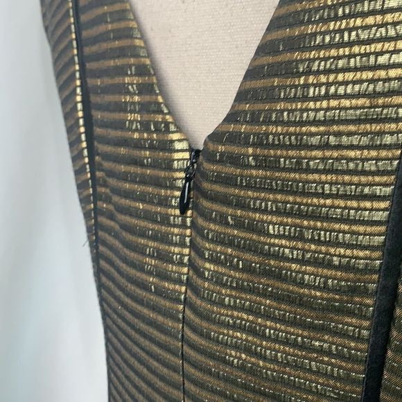 Elie Tahari Gold w/ Black Piping NWT Dress