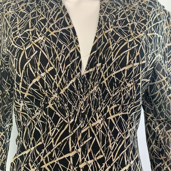 Vivienne Tam VTG black bamboo print mesh dress