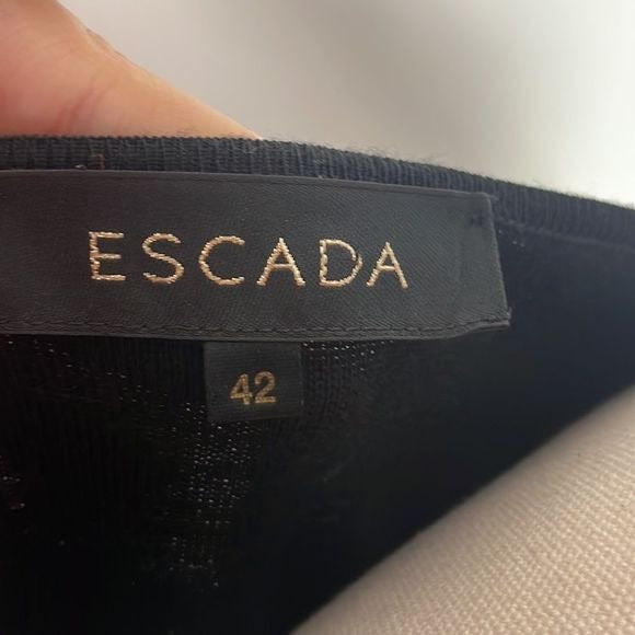 Escada Black Loose Chain Detail Knit Sweater