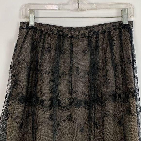 Chetta B NWT Long Black Lace Maxi Skirt