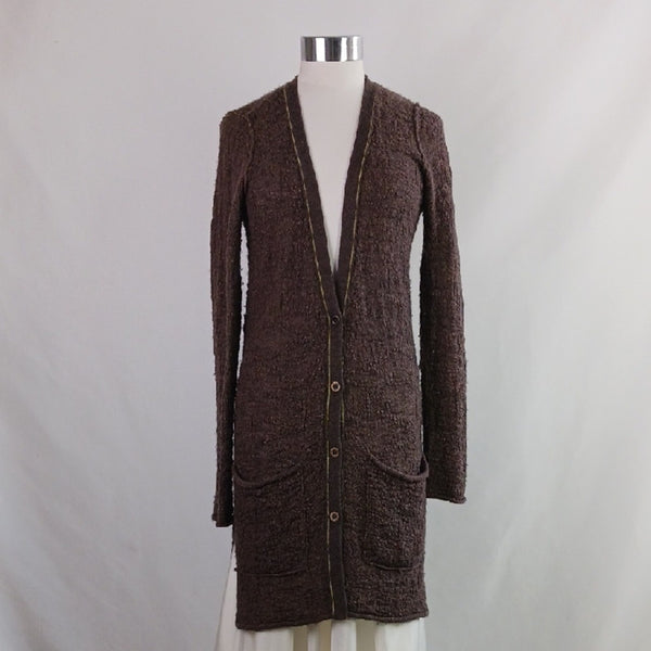 Free People Long Brown W Pockets Women's Cardigan