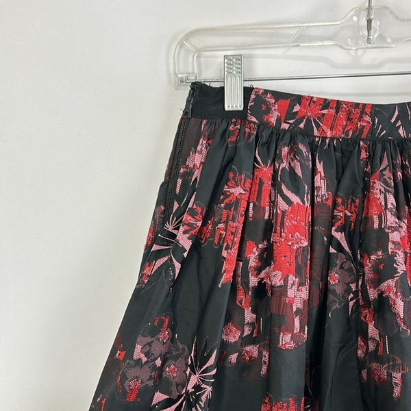NWT Alice and Olivia Black Multi Floral A Line Skirt