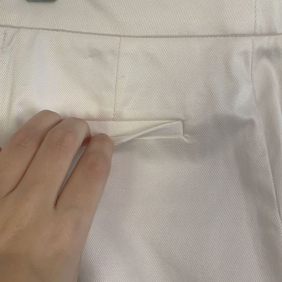 Per Se NWT White Wire Slacks with Slit