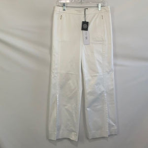 Per Se NWT White Wire Slacks with Slit