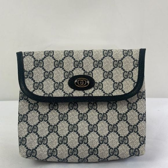 Gucci Small Vintage Blue Logo Clutch