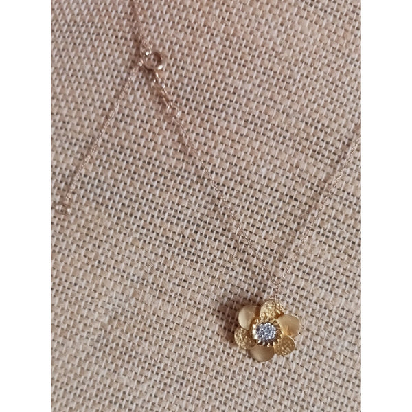 REISS  HAMMERED DAISY PENDANT.