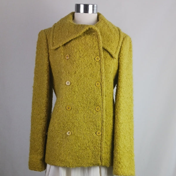 J. Crew Chartreuse Mohair Short  Double-Breasted Jacket