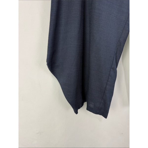 SQUARE NAVY WIDE LINEN PANTS