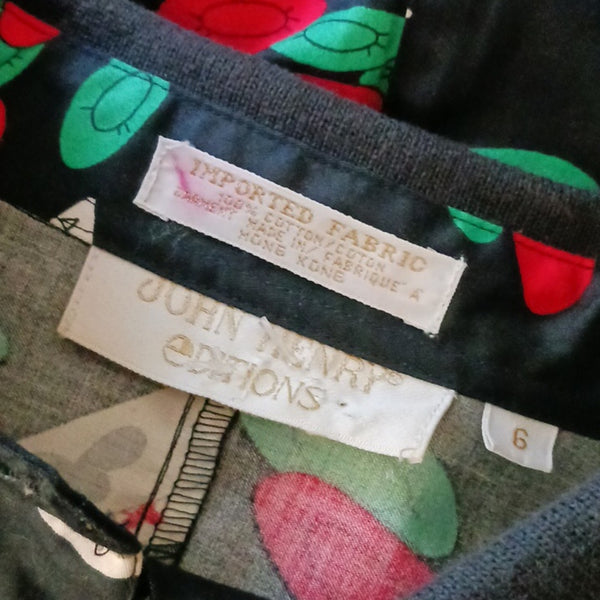 Vintage Casino Blouse Skirt Set 80s