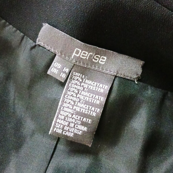 Per Se Black and Tan Long Sleeve Sheath Dress With Jacket