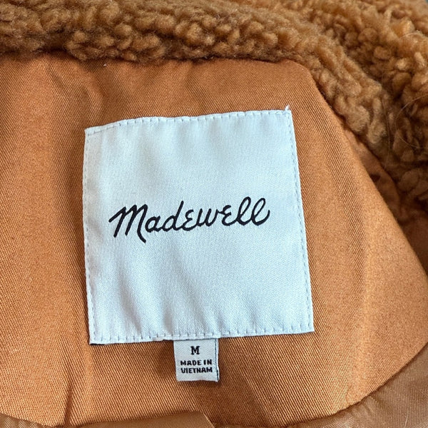 Madewell size M brown faux fur bomber jacket