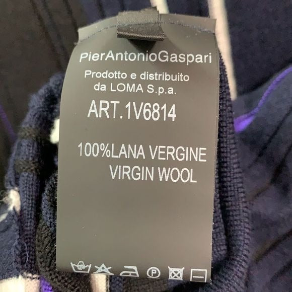 PierAntonioGaspari Black Blue White Ribbed Sweater