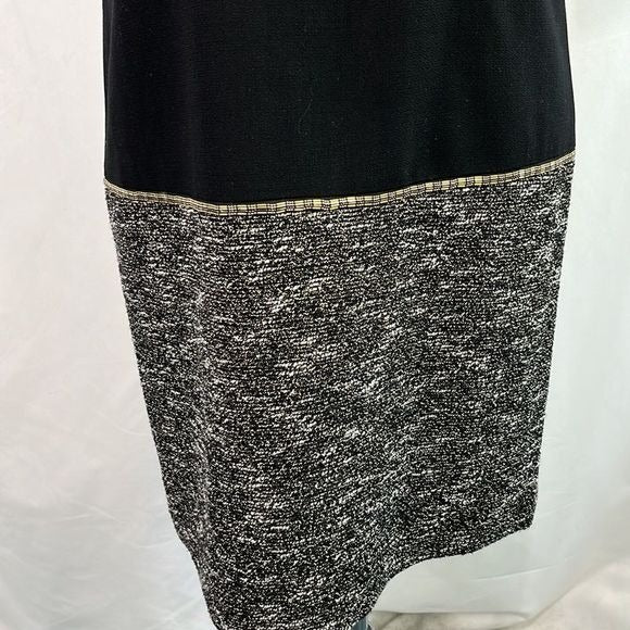 NWT Axara Gold Tweed/Gold Beads Black Dress