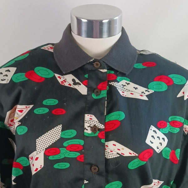 Vintage Casino Blouse Skirt Set 80s