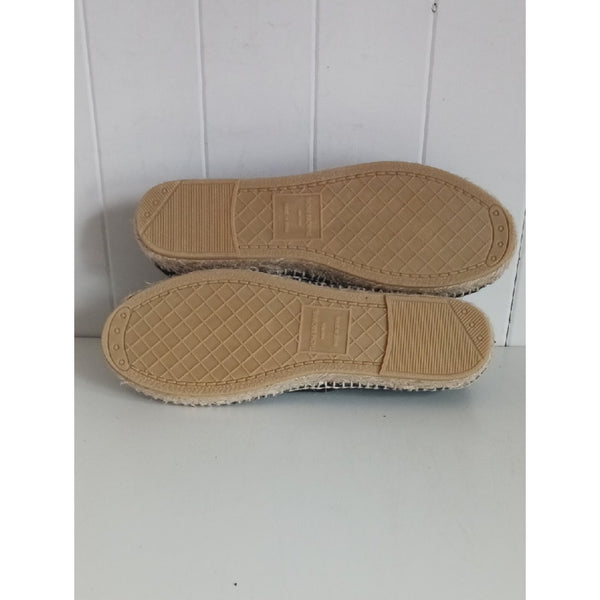 THOM BROWNE BLK ESPADRILLE FLATS SHOES.