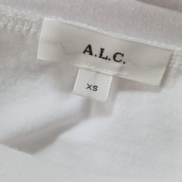 A.L.C. Classic White Cap Sleeve Cut Out Front T-Shirt