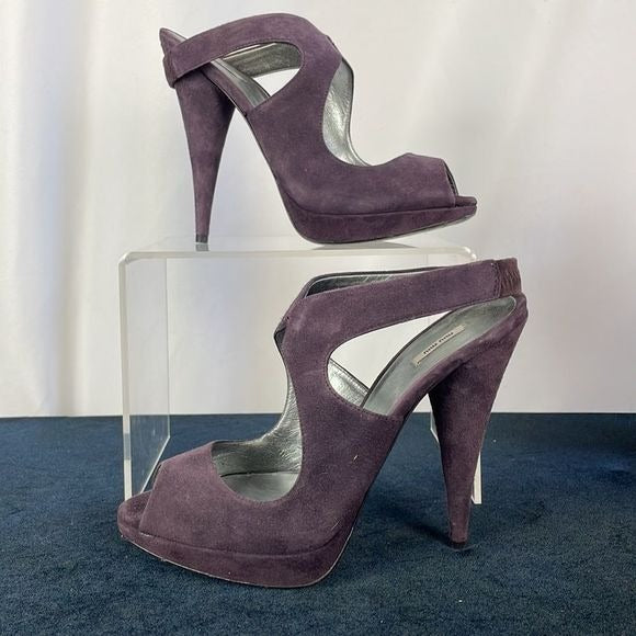 Miu Miu Purple Suede Platforms