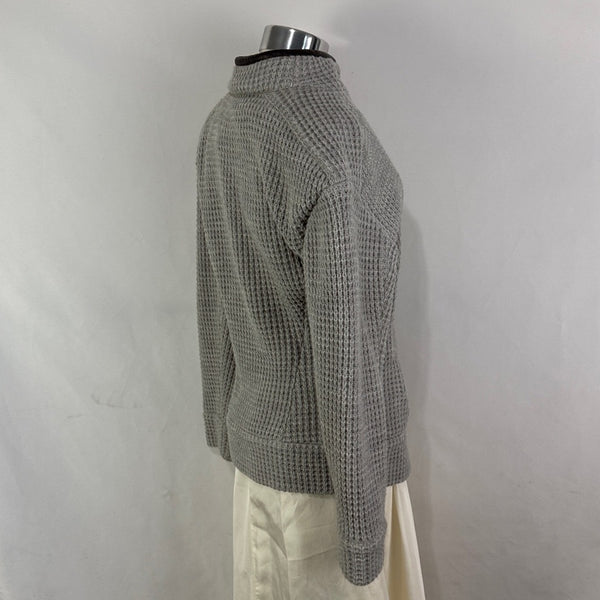 IRO Gray Leather Trim Knit Jacket