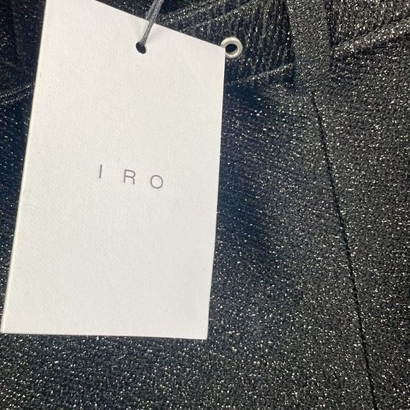 IRO NWT Black Shimmer Raw Edge Metallic Shorts