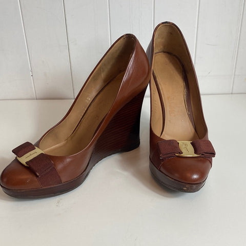 Salvatore Ferragamo Brown Wedges