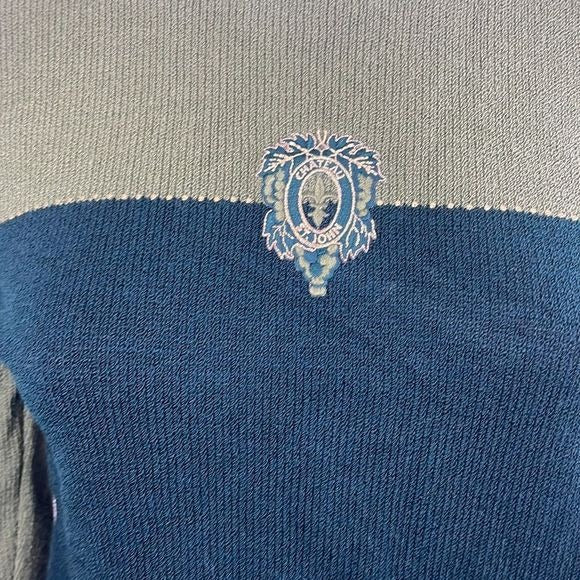St John Green With Emblem Color Block Sweater