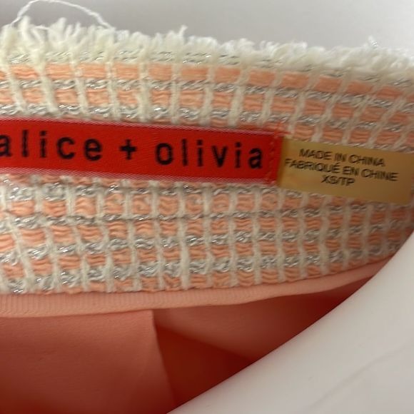 Alice + Olivia Pink Tweed 3/4 Jacket