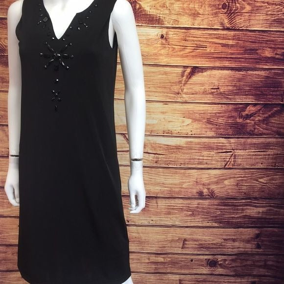 NWT Gerard Darel Black Beaded Neck Dress
