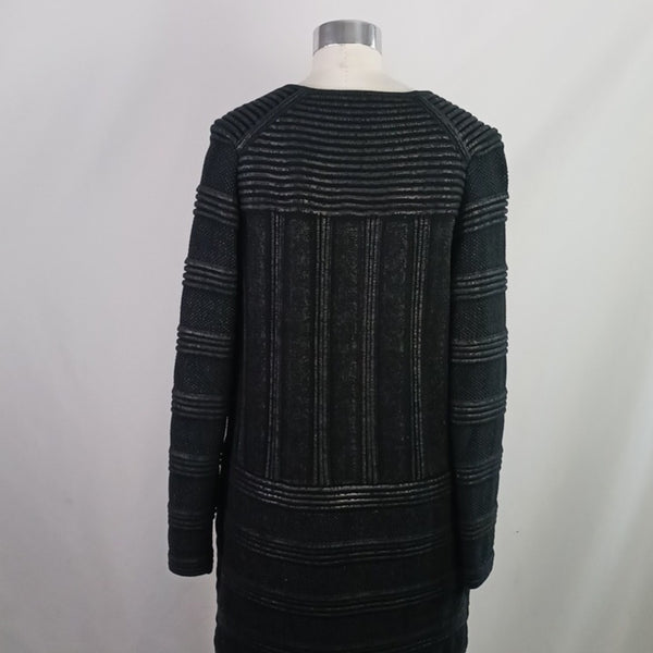 Isabel Marant Black Ribbed Coated 3/4 Knit Jacket