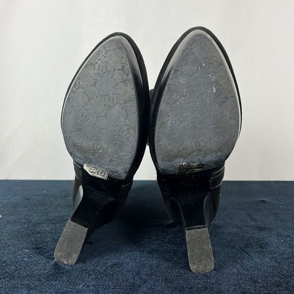 Nanette Lepore Black Suede Heeled Booties
