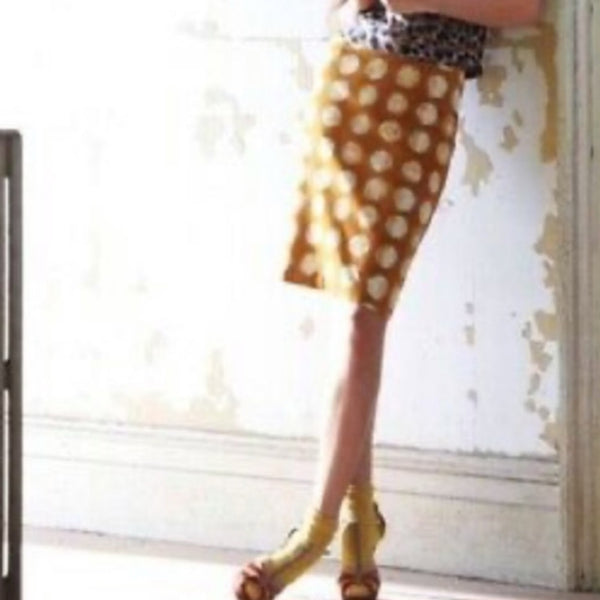 Maeve Tan Circle Print Skirt