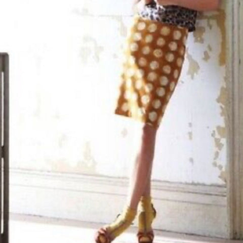 Maeve Tan Circle Print Skirt