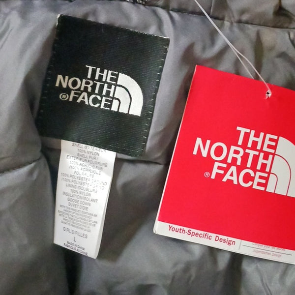 North Face NWT Black Belted  Hood W Fur Trim Kids Jacket