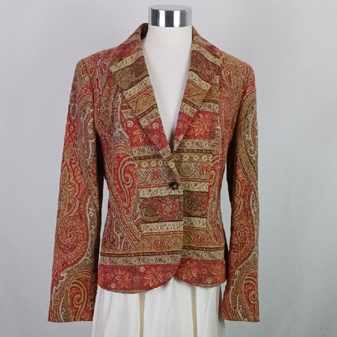 Etro Vintage Paisley Red and Brown Jacket