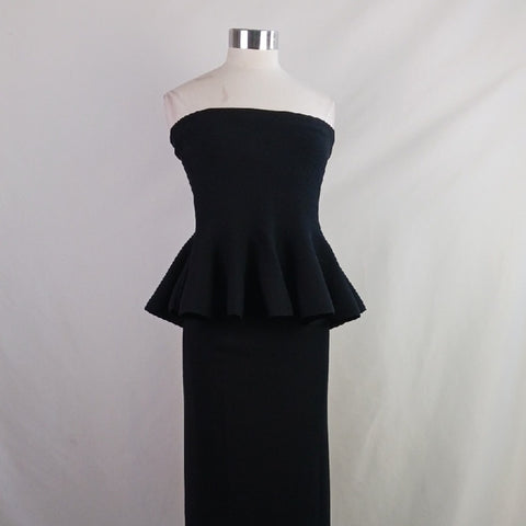 Ann Taylor Black Ruffle Strapless Top/Skirt Set