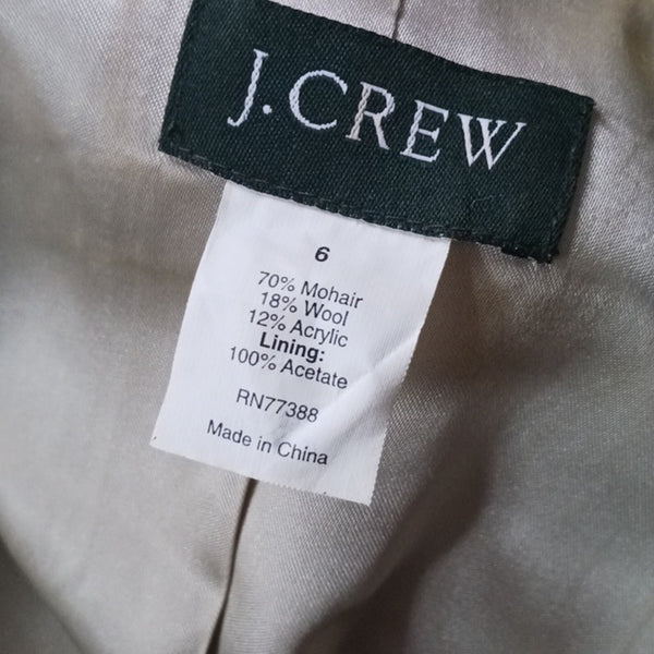 J. Crew Chartreuse Mohair Short  Double-Breasted Jacket