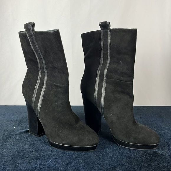 Nanette Lepore Black Suede Heeled Booties