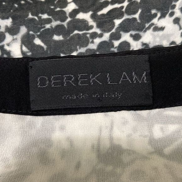 Derek Lam Black Butterfly Print Dress w/ Ruffle Top