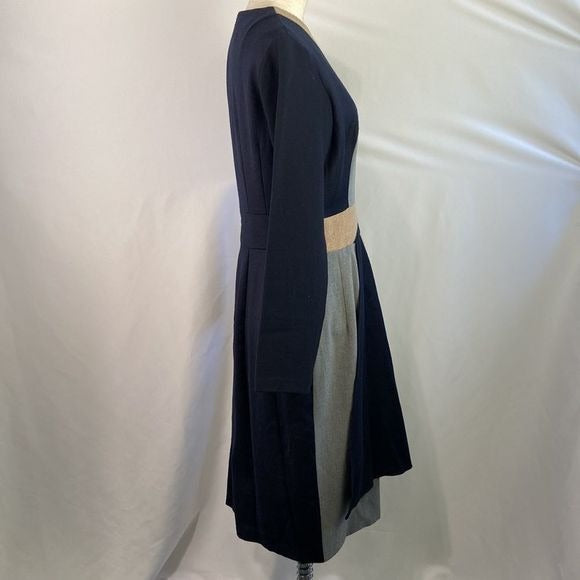 Stogova Tan Gray Black Color Block Dress