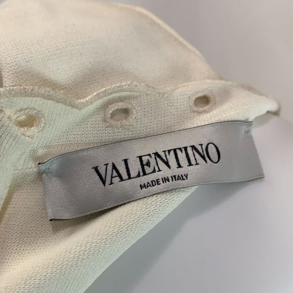Valentino cream high neck open front top