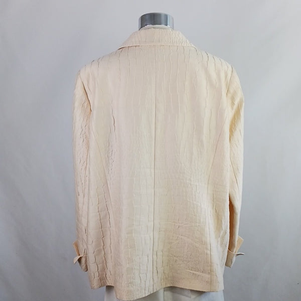 Marina Rinaldi Vintage Cream Textured Beaded Button Jacket