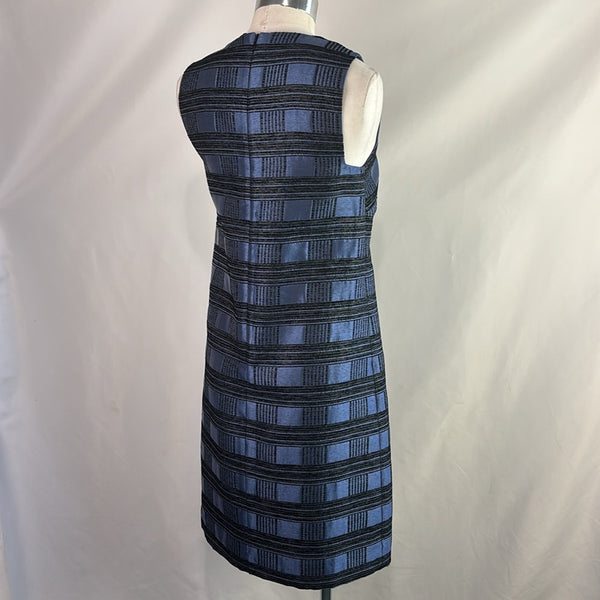 L K Bennet Blue Plaid Sheath Dress