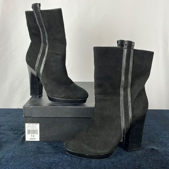 Nanette Lepore Black Suede Heeled Booties