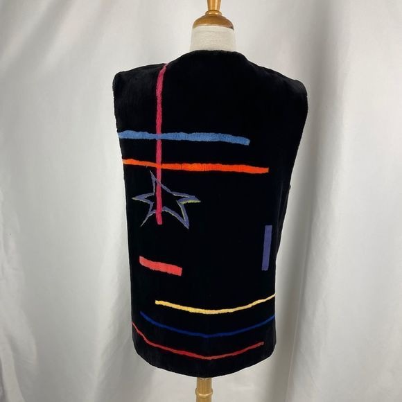 Zukii sheared mink fur vest with multi color design