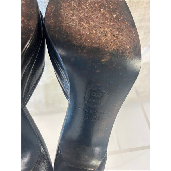CHARLES DAVID BLACK HEELED MULES