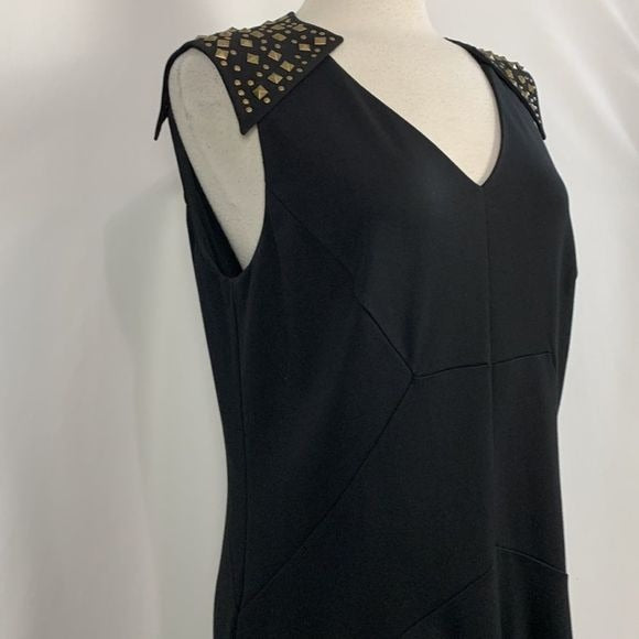 Nue by Shani NWT Black Dress With Studded Shoulders