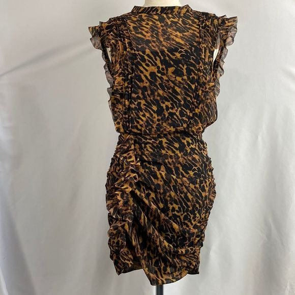 All Saints Animal Print Ruffle Mini